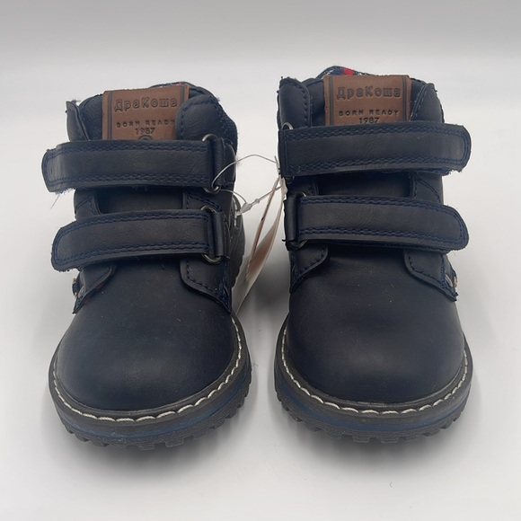 NWT Apakowa toddler water resistant ankle boots navy blue size 25 - Picture 2 of 10